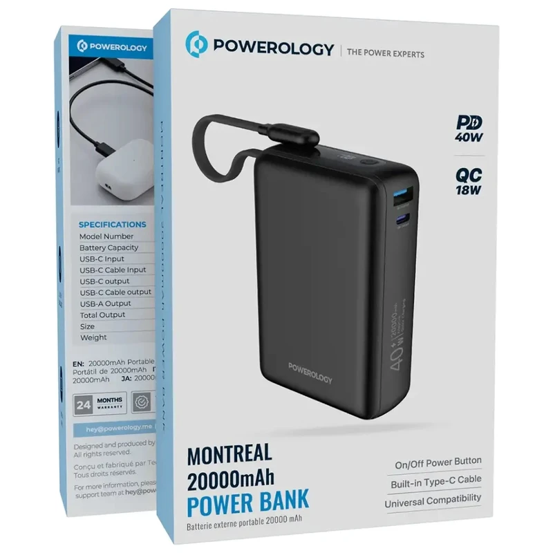 Powerology Montreal PPBAM22 20000mAh Power Bank