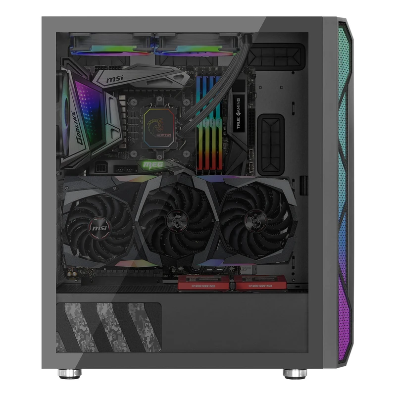 Green GRIFFIN G2 RGB Mid Tower Black Computer Case