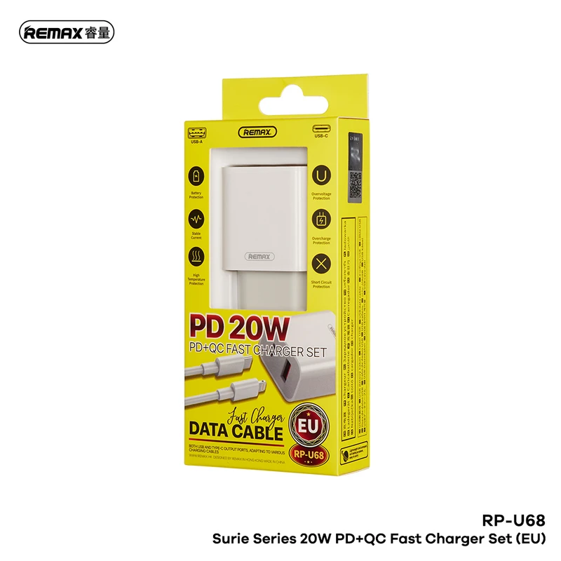 Remax PD U68 20 Watt 2 Pin Wall Charger