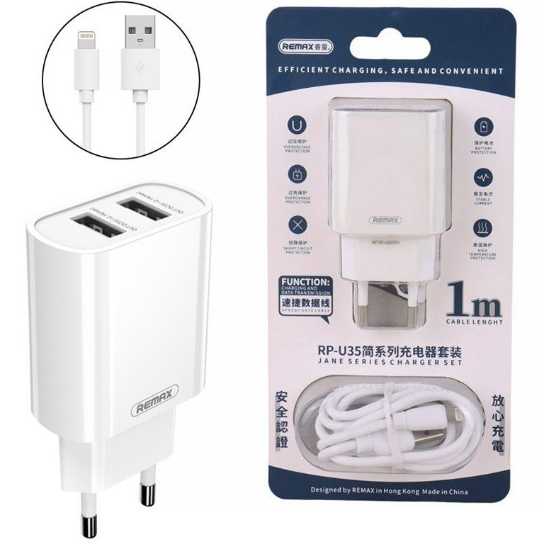 Remax Charger RP-U35 With Cable Lightning